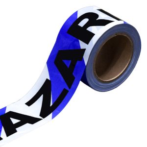 Barrier Tape 75mm x 100m Blue/ White - Hazard