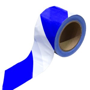 Barrier Tape 75mm x 100m Blue/ White