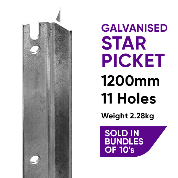 Star Picket 1200mm Galvanised Site HQ