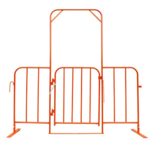 Crowd Control Barrier Gate Orange - Including Gate Spring and 2 feet
