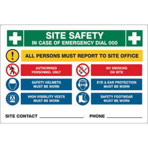 Safety Sign 900x600mm - Site Safety