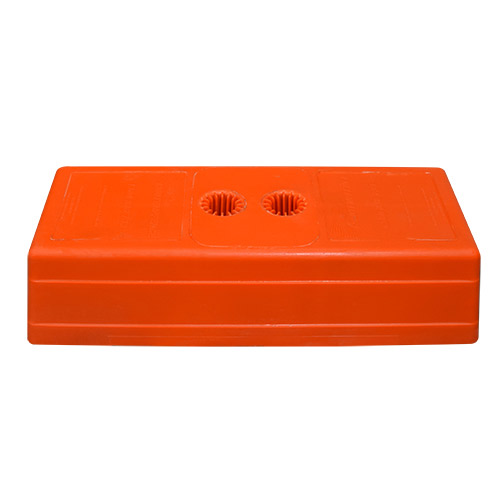 Temp Fence Feet - 25mm Hole/81mm Pitch 32kg Concrete Filled Orange - 1300TF Transverse - Image 2