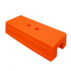 Temp Fence Feet - 25mm Hole/81mm Pitch 32kg Concrete Filled Orange - 1300TF Transverse